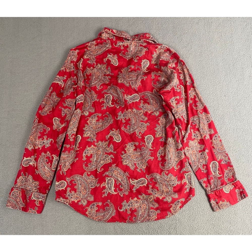 Lauren Ralph Lauren Women's size S Red Paisley Button Up Pajama Top - Picture 7 of 9